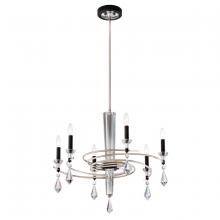  S5606-709/18R - Tempest 6 Light 120V Chandelier in Soft Silver/Black with Radiance Crystal